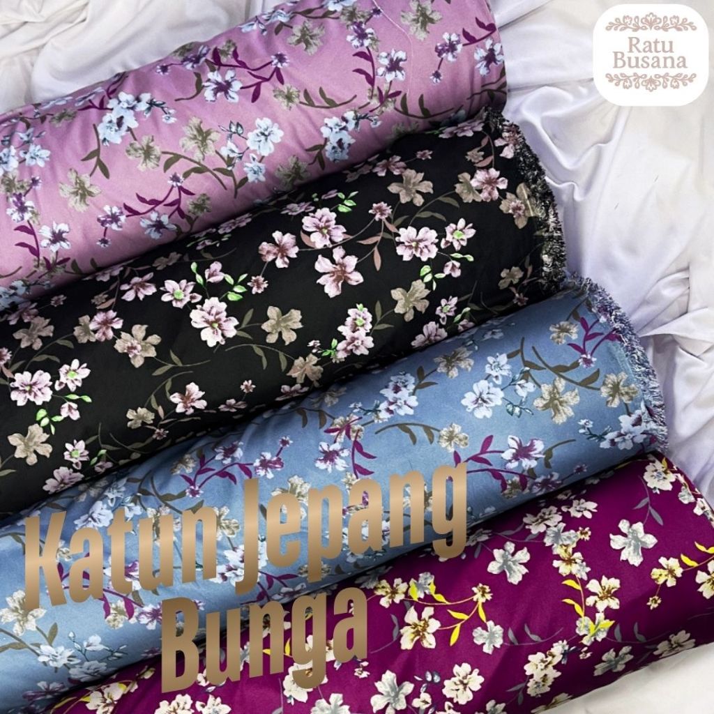 Kain Katun Jepang Platinum Printing Original 100% Cotton Motif Bunga Super Premium 44' Kain Katun