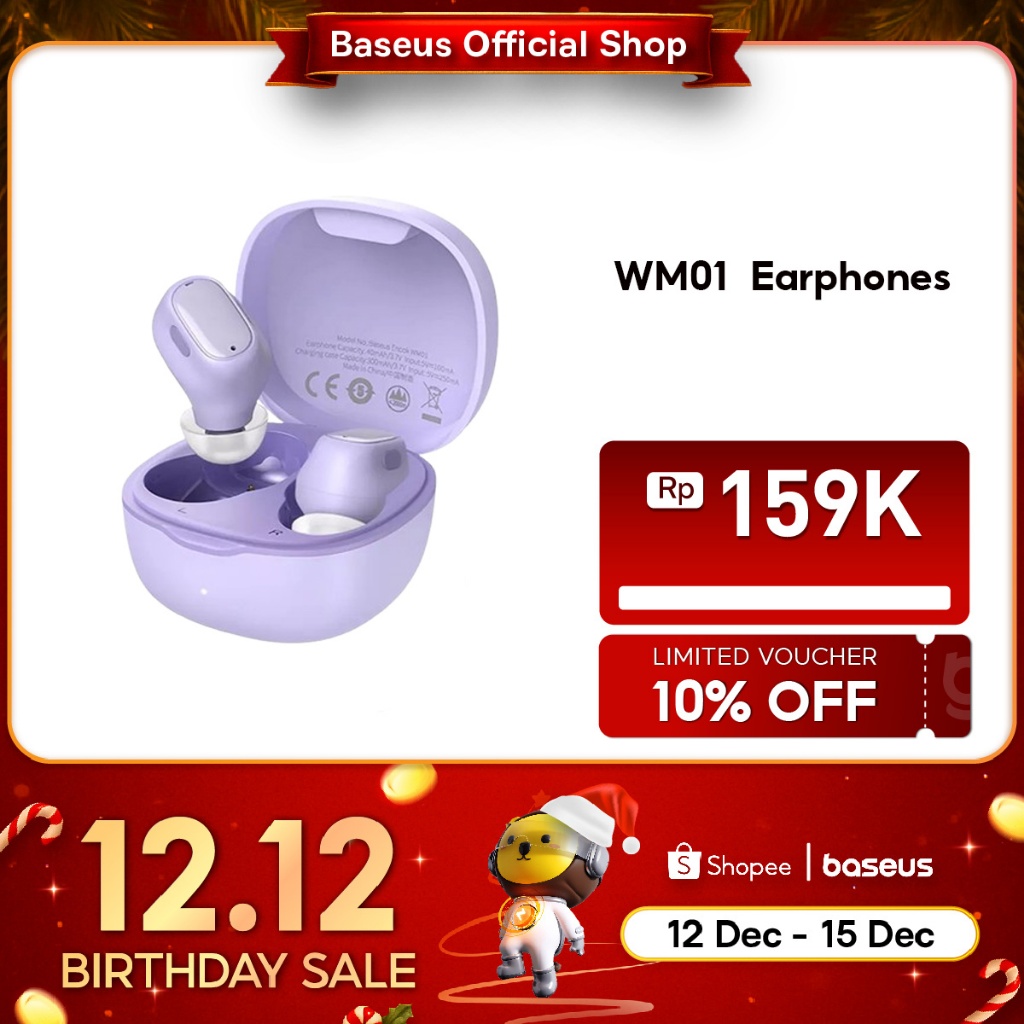 Baseus Bowie WM01 Upgrade Edition True Wireless Earphones TWS Mini Earbuds Earphone Bluetooth