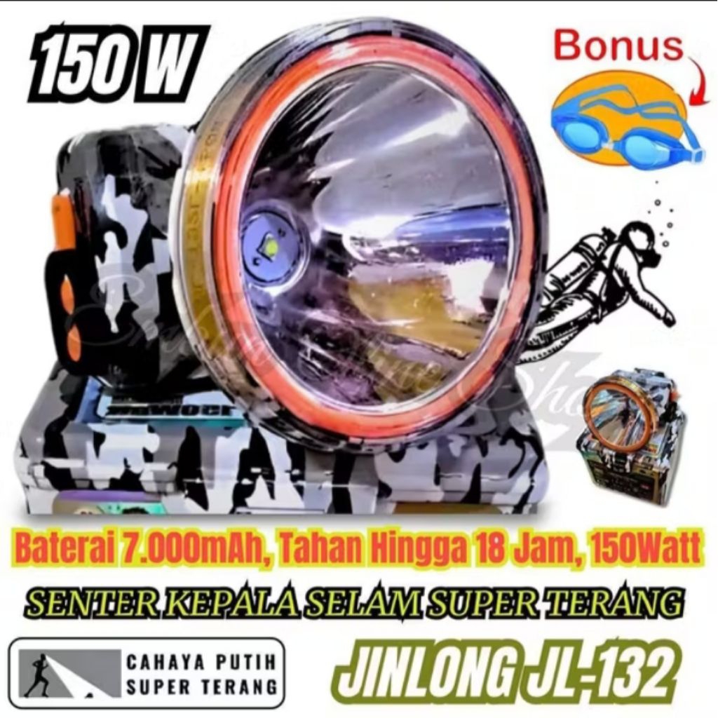 Senter kepala menyelam jinlong 150w jL-132L