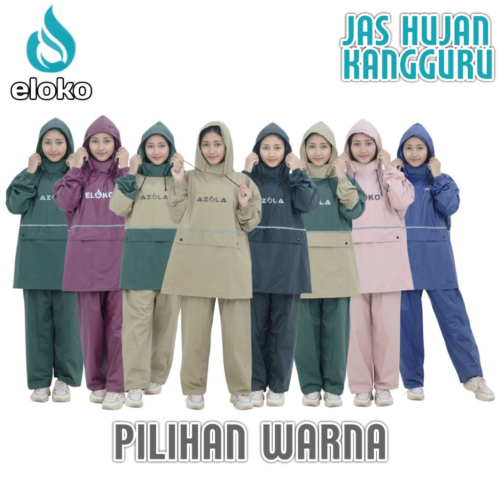 ELOKO JAS Hujan KANGAROO RAINCOAT JAS Hujan Saku KANGGURU ANTI Bocor JAS Hujan Tebal