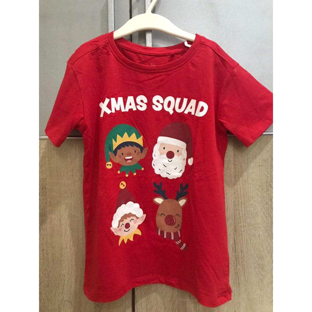 Baju natal/ kaos natal preloved like new/ baju santa christmas/preloved kaos natal anak santa