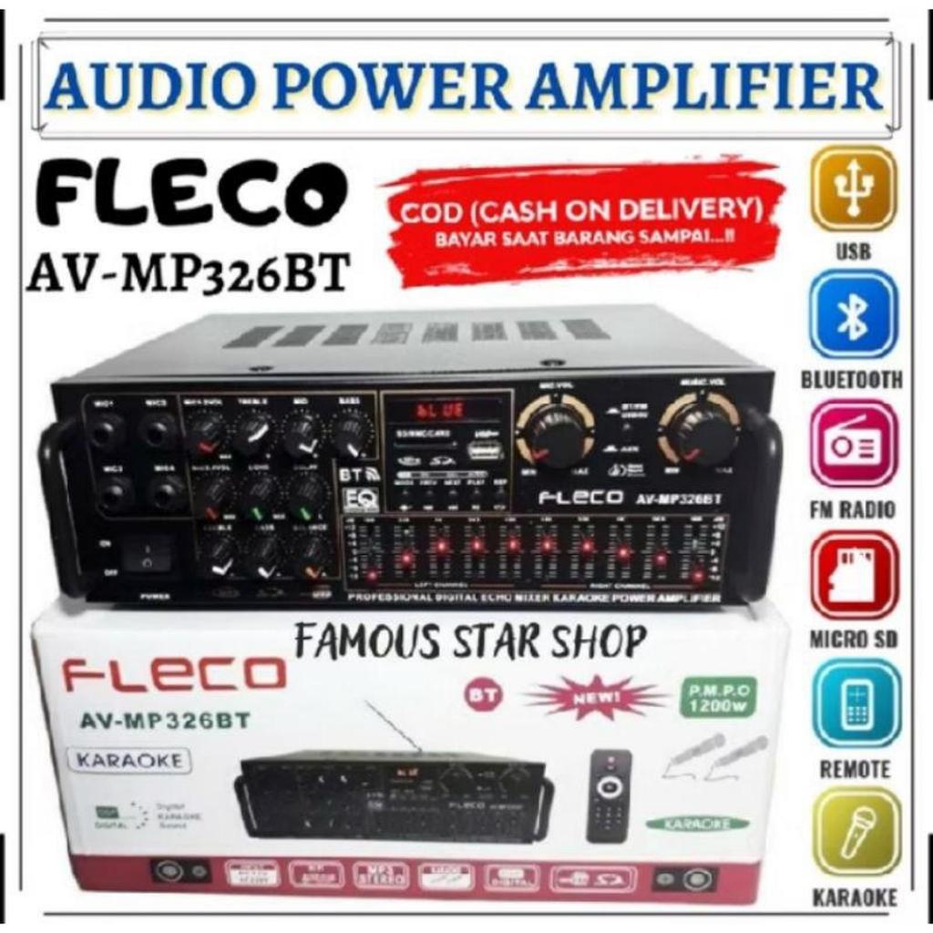 Fleco AV-MP326BT 2000Watt - Amplifier FLECO F-326BT USB Bluetooth Stereo Karaoke + Mp3 player + Ampl
