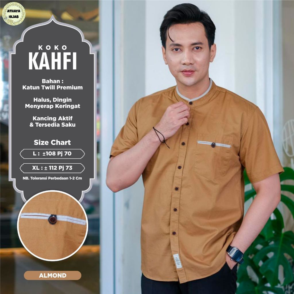 KAHFI KEMEJA PENDEK KOKO KEMKO PRIA BY RDK