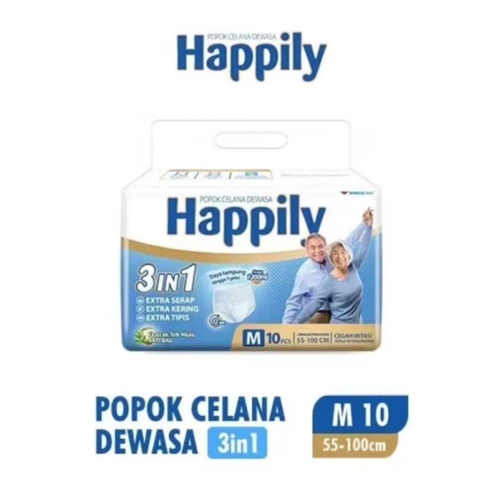 Happily Popok Celana Dewasa / Happily Pampers Celana Dewasa / Happily Adult Diapers Ukuran M10 | L8 
