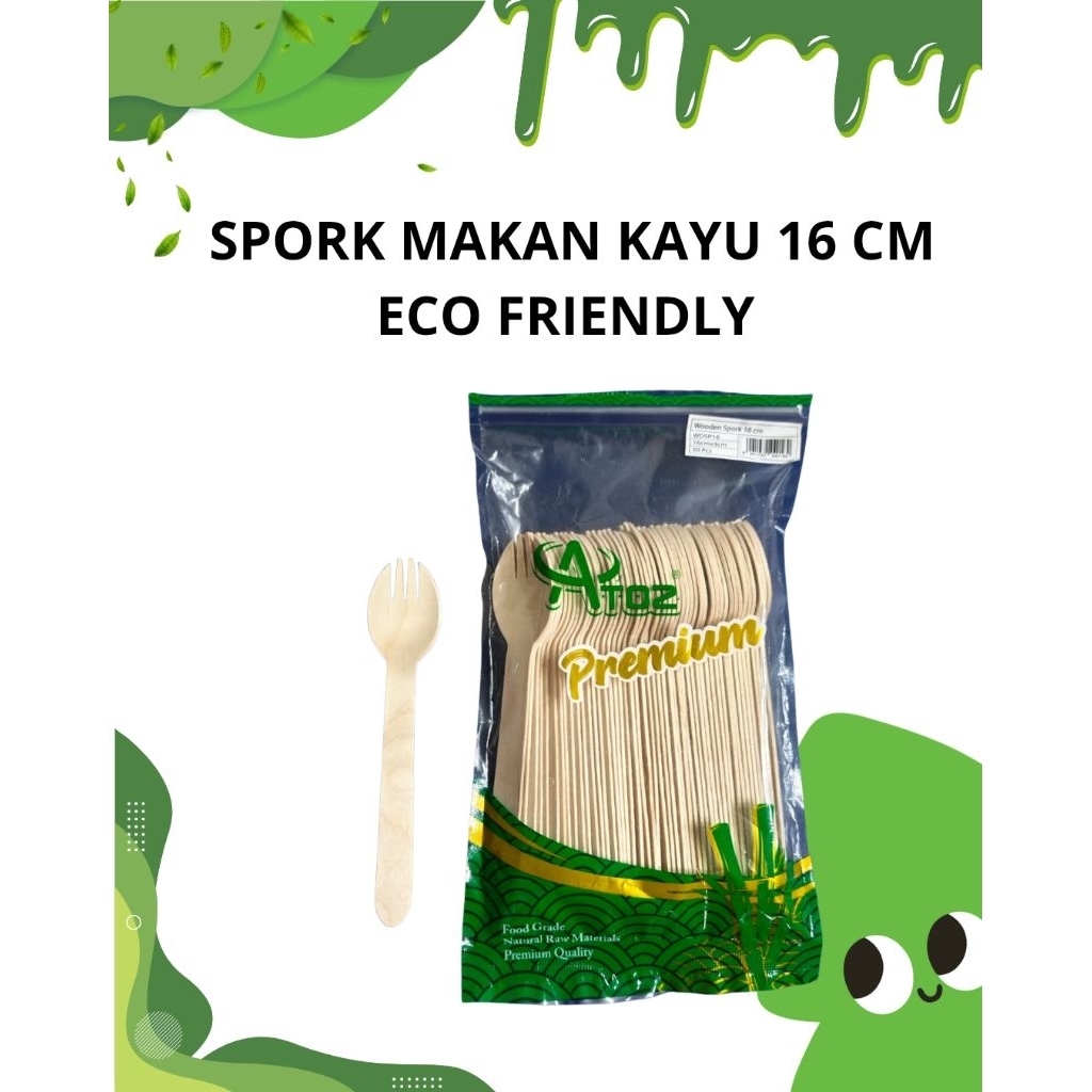 SPORK MAKAN KAYU 16 CM PREMIUM | WOODEN SPORK 16 CM | SPORK