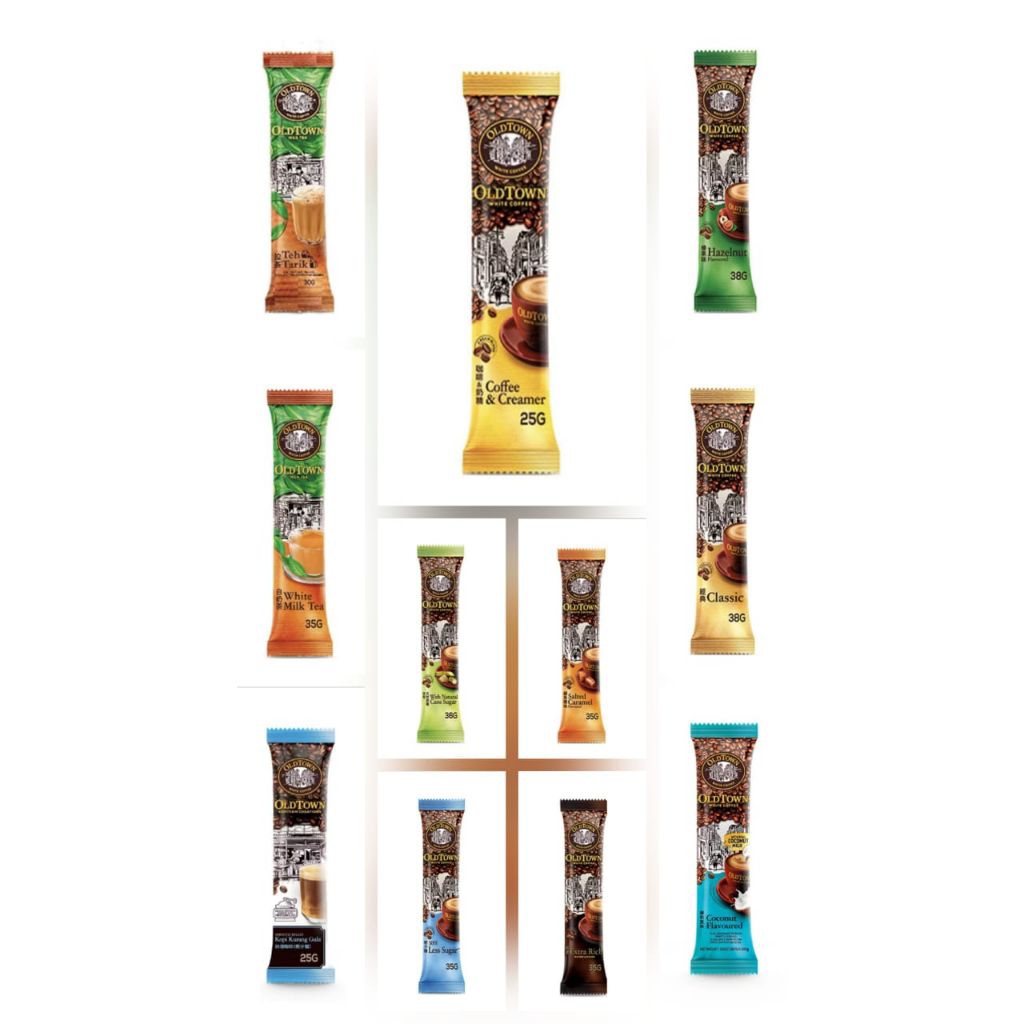 Sachet OldTown white coffee malaysia 3in1 Classic | Hazelnut | Less sugar | Extra rich | Coffee and 