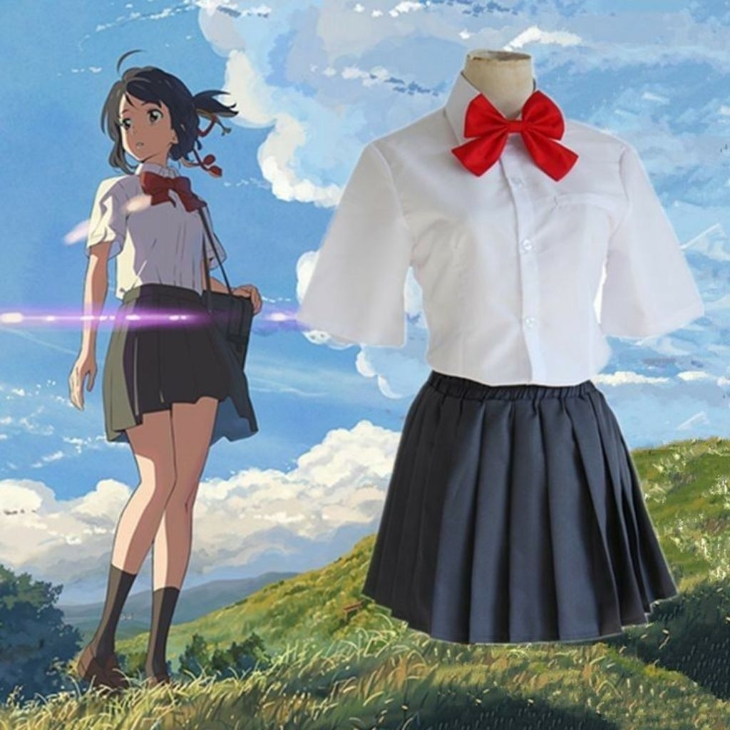 Seragam Miyamizu Mitsuha/Kostum Anime/Seragam Jepang/Seragam Cosplay/Kostum Anime/Seragam Sekolah