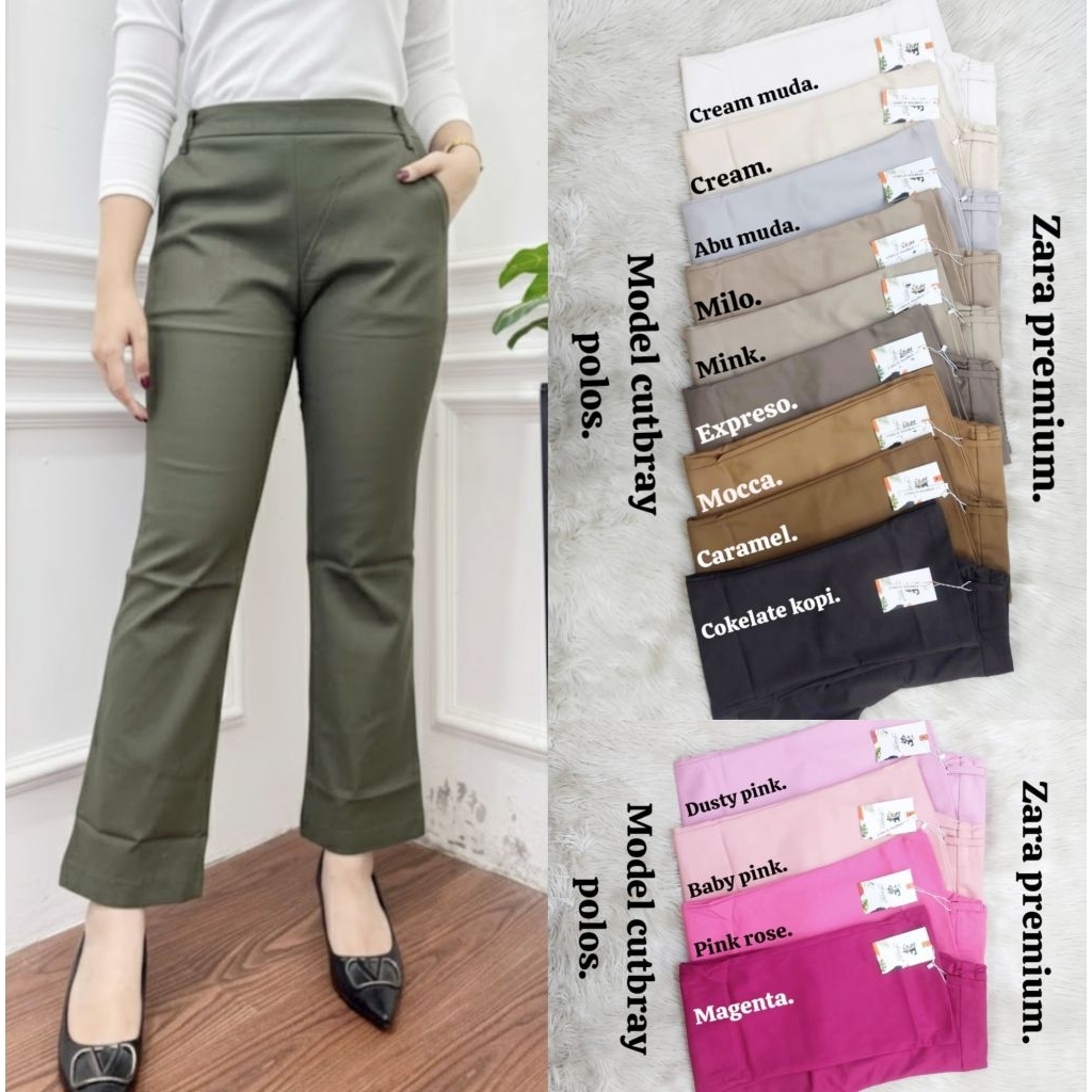 Celana Cutbray Fauzira Katun Zara Premium / Celana Cutbray Katun Premium Panjang