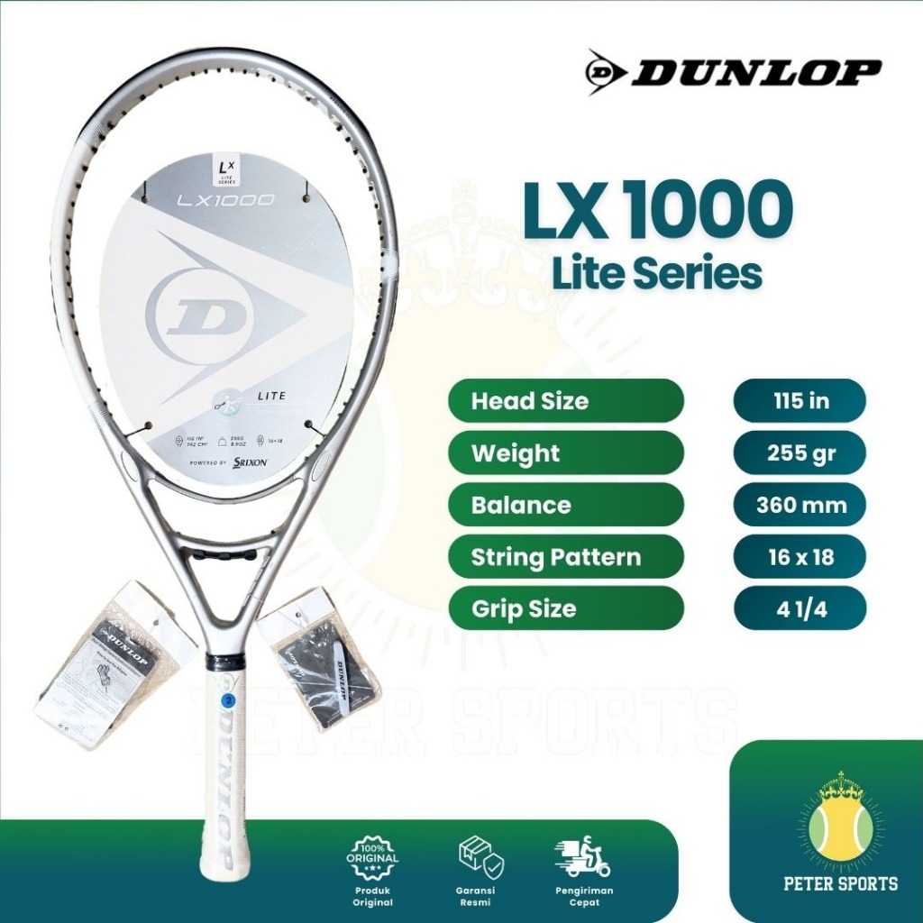 Dunlop LX1000 Lite Series - 255 gr - Raket Tenis Dunlop Original