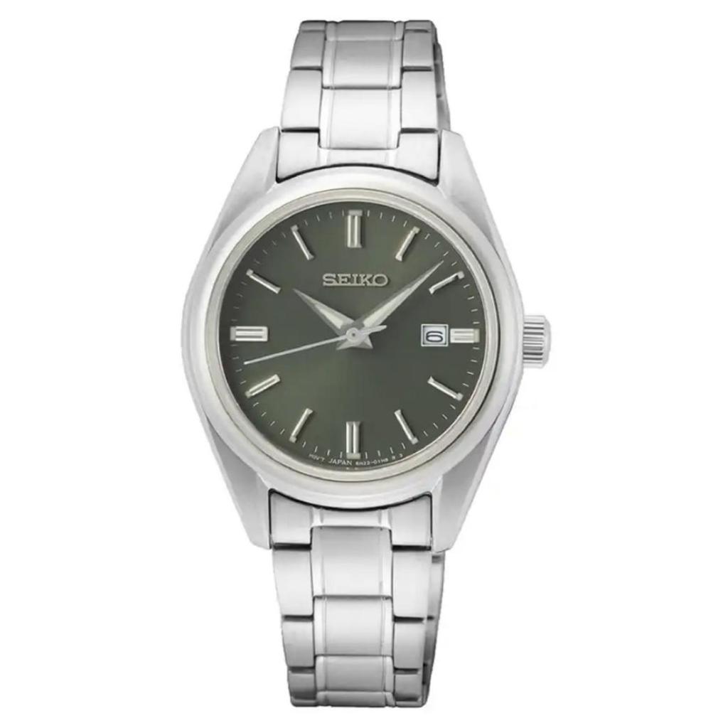 Seiko Ladies SUR533 SUR533P1 Quartz Sapphire Olive Green Jam Tangan Original Garansi Resmi 3 Tahun