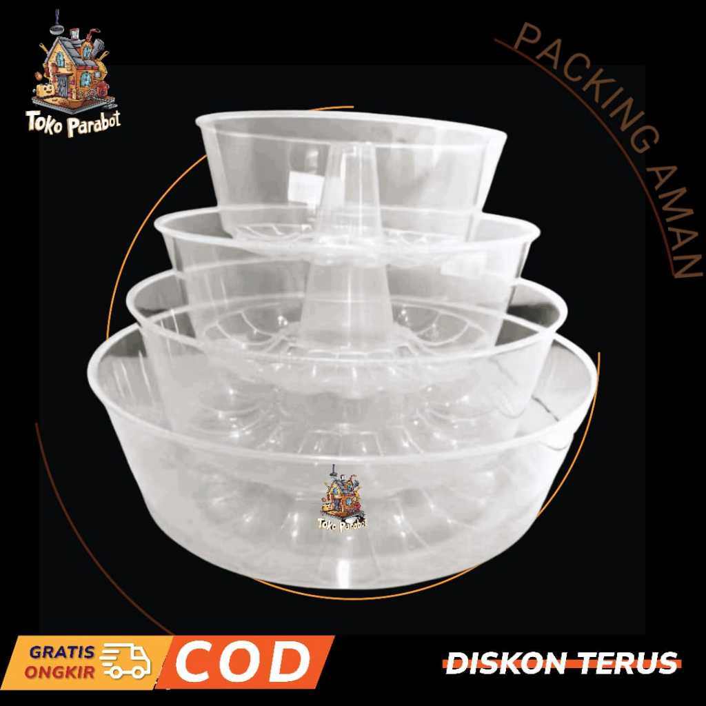 Cetakan / Loyang Puding Plastik Aneka Motif Bulat Rege