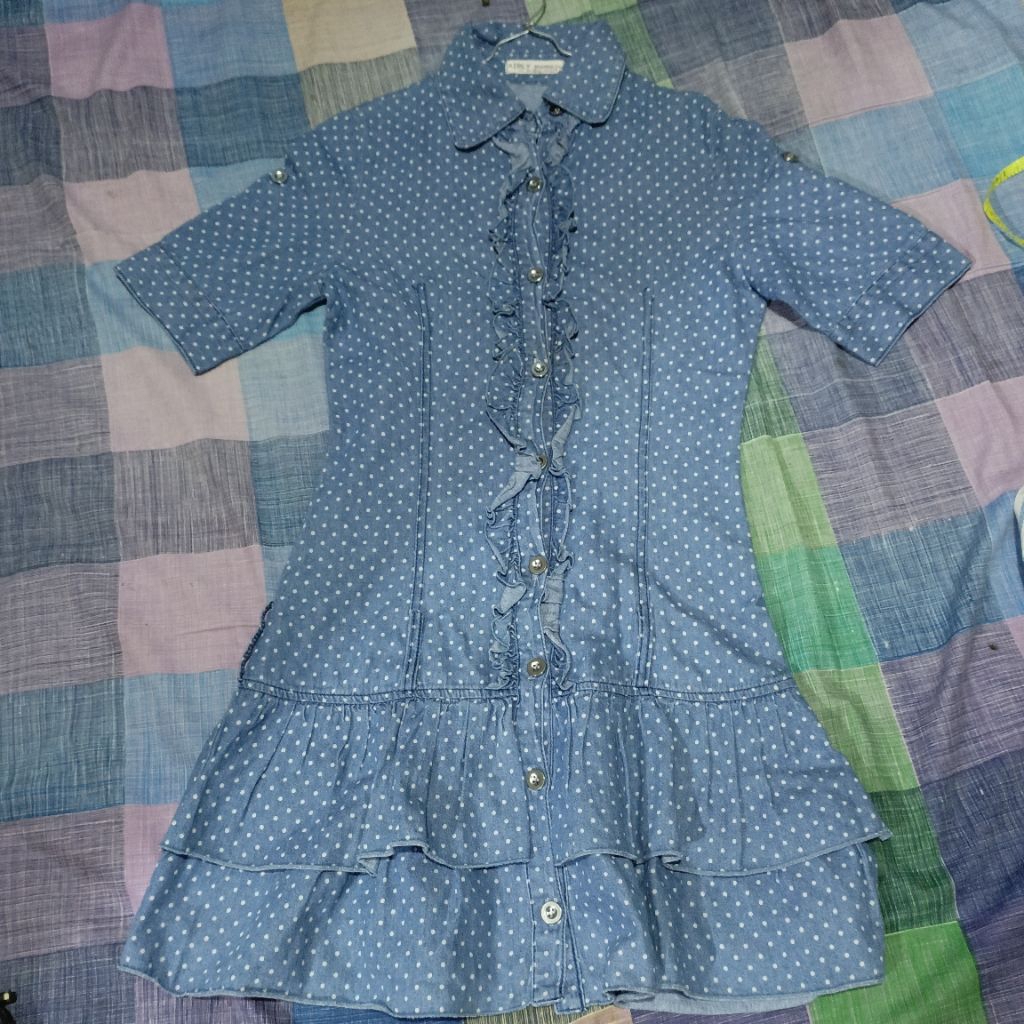 pl dress over jeans dress over pants dress polkadot
