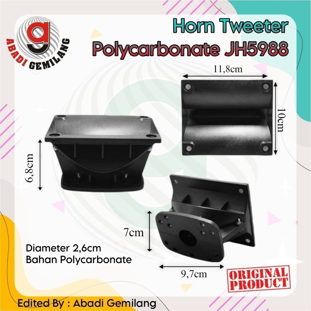 Horn Tweeter Harmonika Polycarbonate JH5988/Corong Tweeter Polycarbonate JH5988