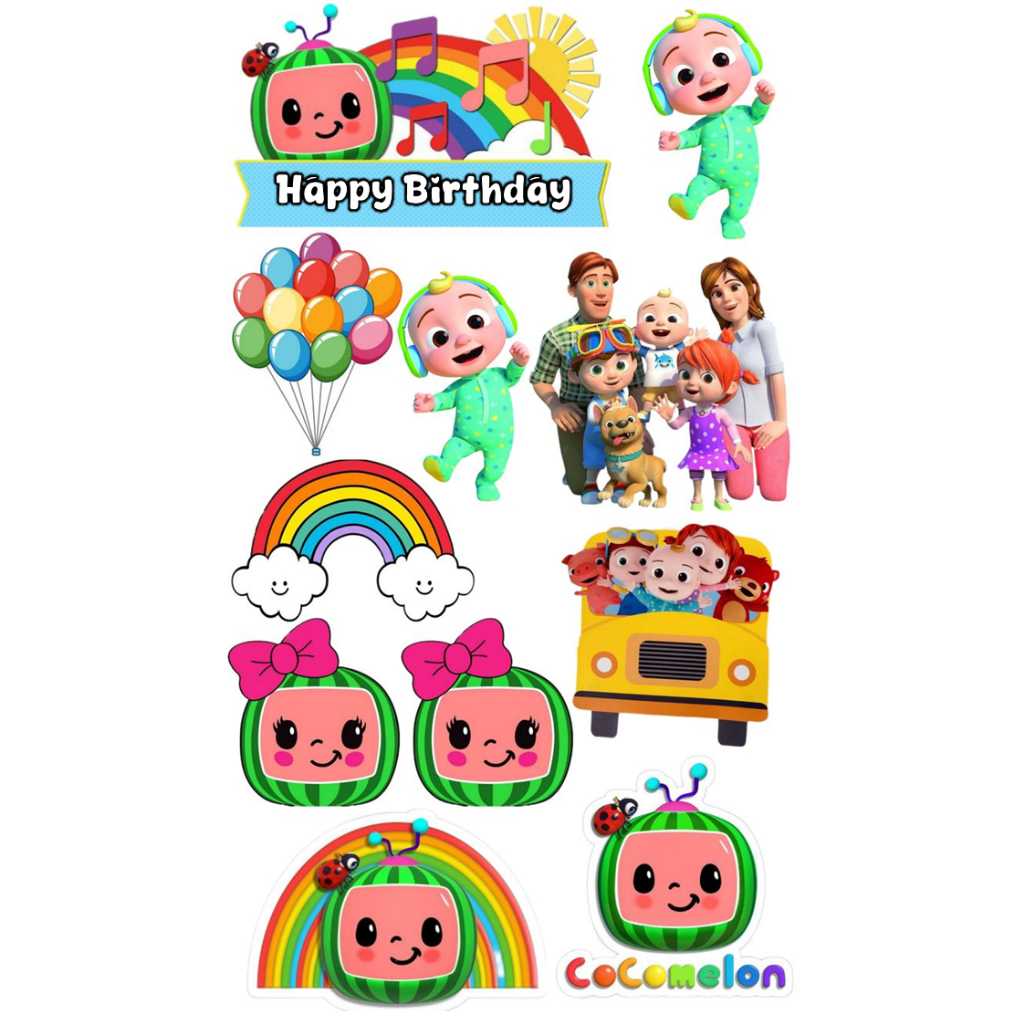 TOPPER COCOMELON | Topper Birthday Cake Custom Nama/Topper ULTAH Cocomelon | COCOMELON Topper Cake