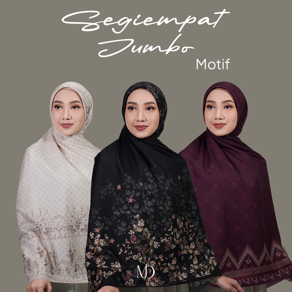 MUDY - Hijab segiempat motif Syar'i Jumbo (ALL SERIES)