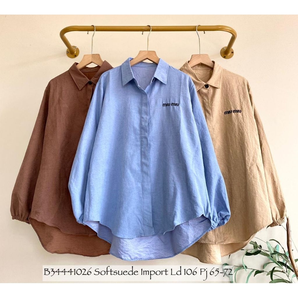 Kemeja soft suede import