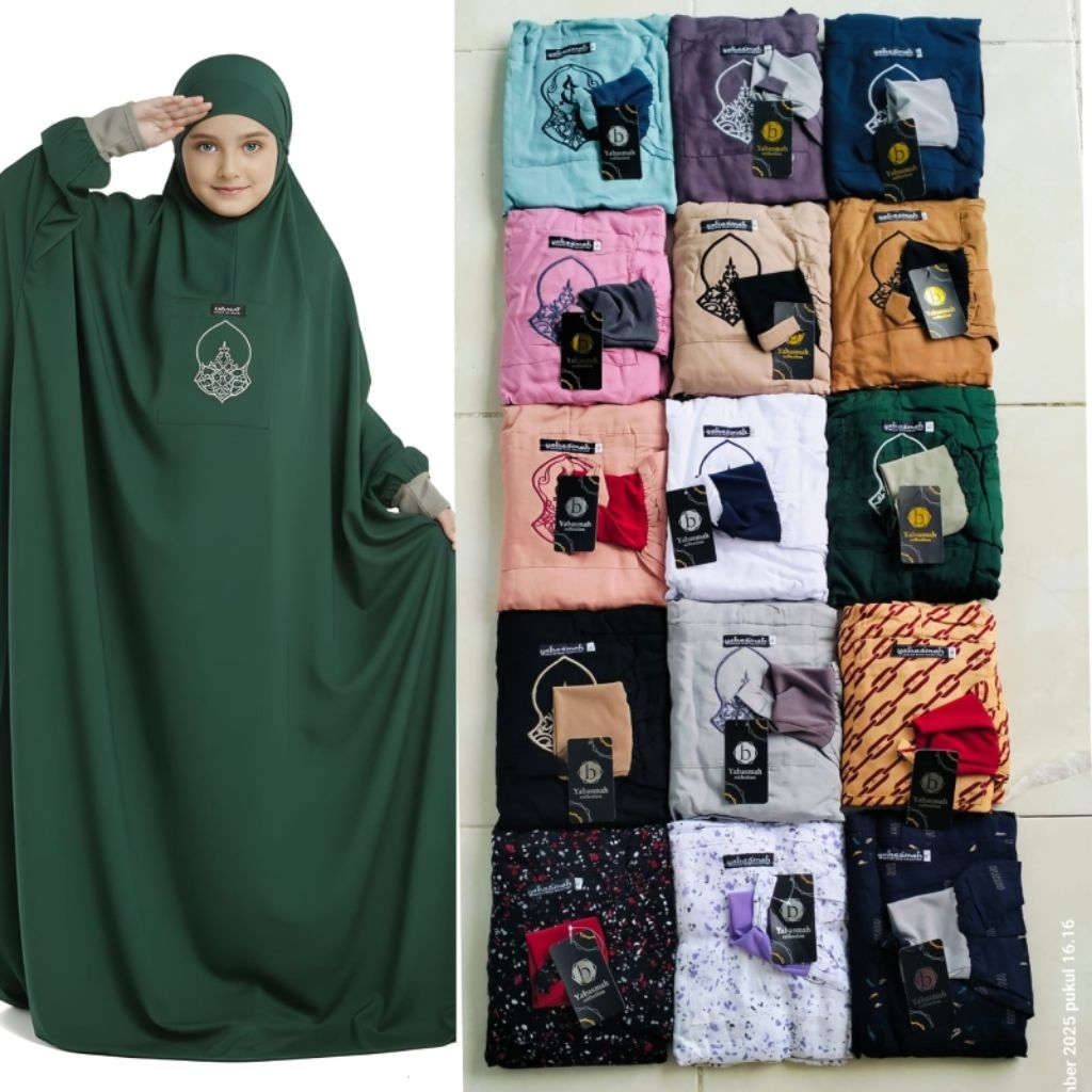 Anak 7-12 th /COD Mukena anak terusan/mukena manset/mukena rayon premium