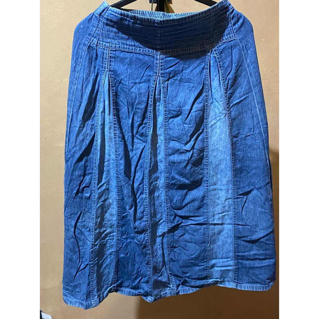 Preloved rok panjang jeans biru muda