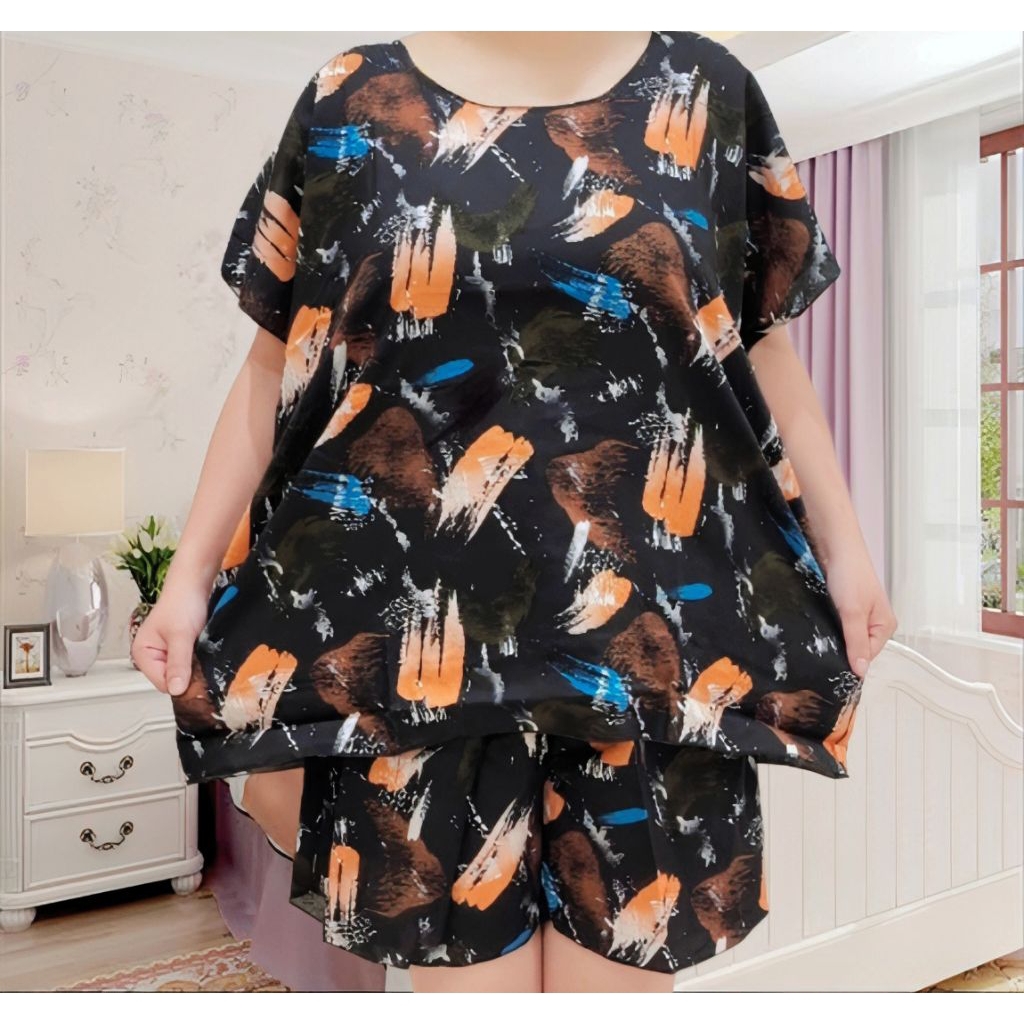 setcel jumbo wanita one set jumbo wanita setelan baju tidur wanita setelan baby doll wanita big size