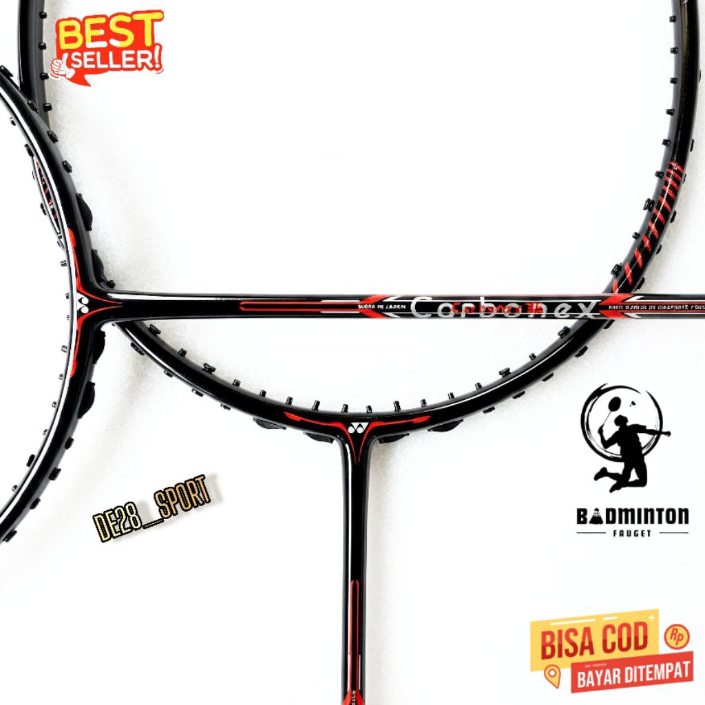 Raket Badminton pri & wanita dewasa siap pakai carbonex 35 SP bahan carbon grafhite tarikan 30 max s