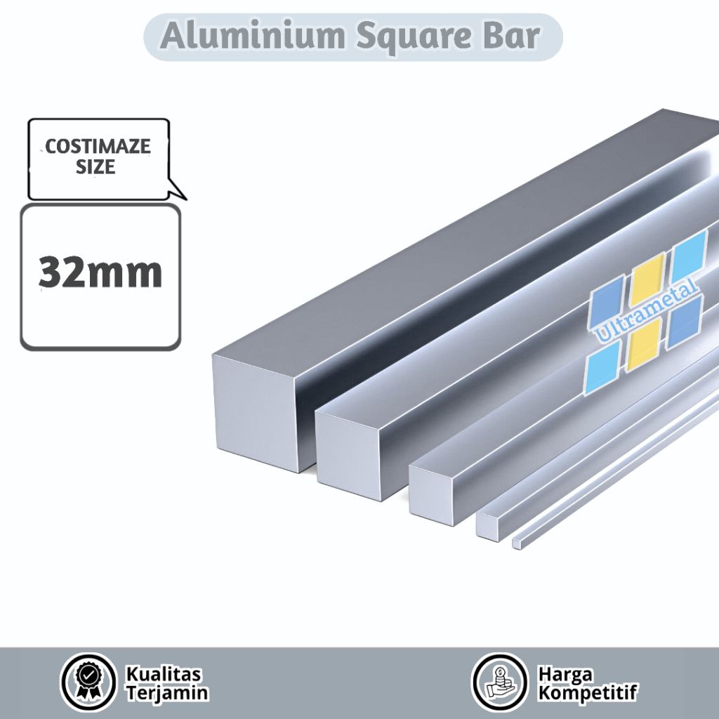 AS ALUMINIUM SEGI EMPAT | 32MM X 32MM PER 1CM | AS KOTAK ALUMINIUM