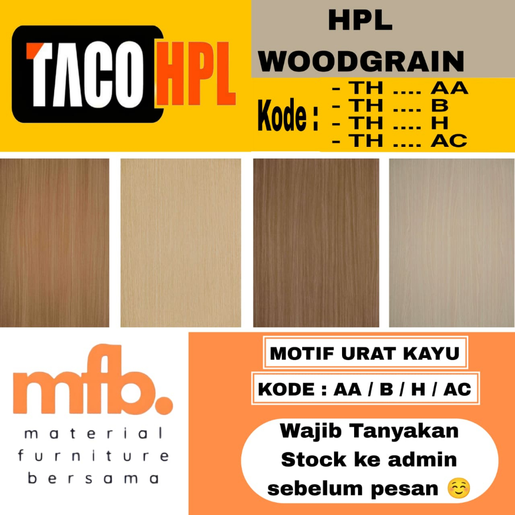 TACO HPL WOODGRAIN LEMBARAN / HPL MOTIF KAYU ALAMI TACO | HPL LEMBARAN MOTIF KAYU / WOODGRAIN | HPL 