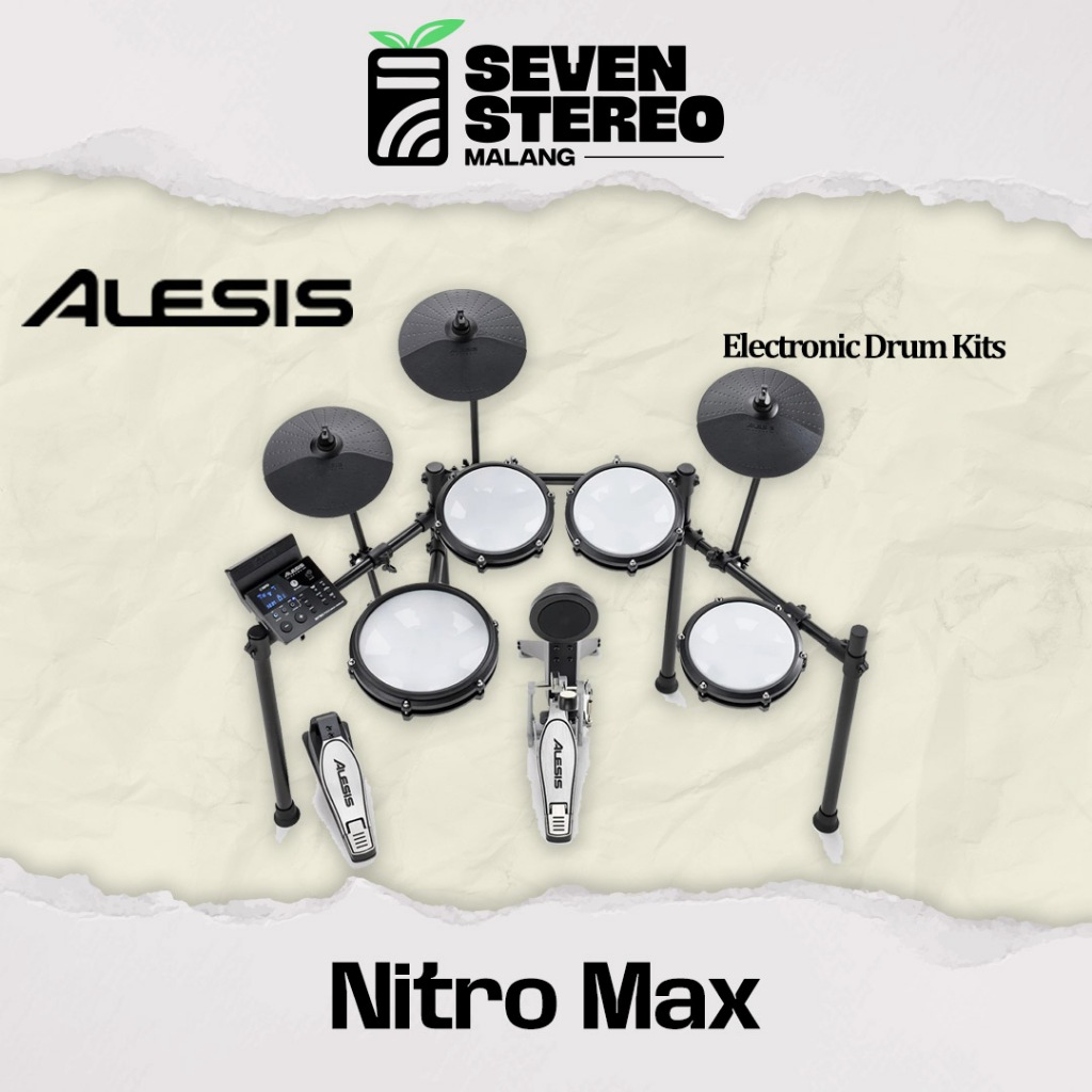 Alesis Nitro Max Electronic Drum Kit Mesh Head Bluetooth – Set Drum Elektrik Lengkap