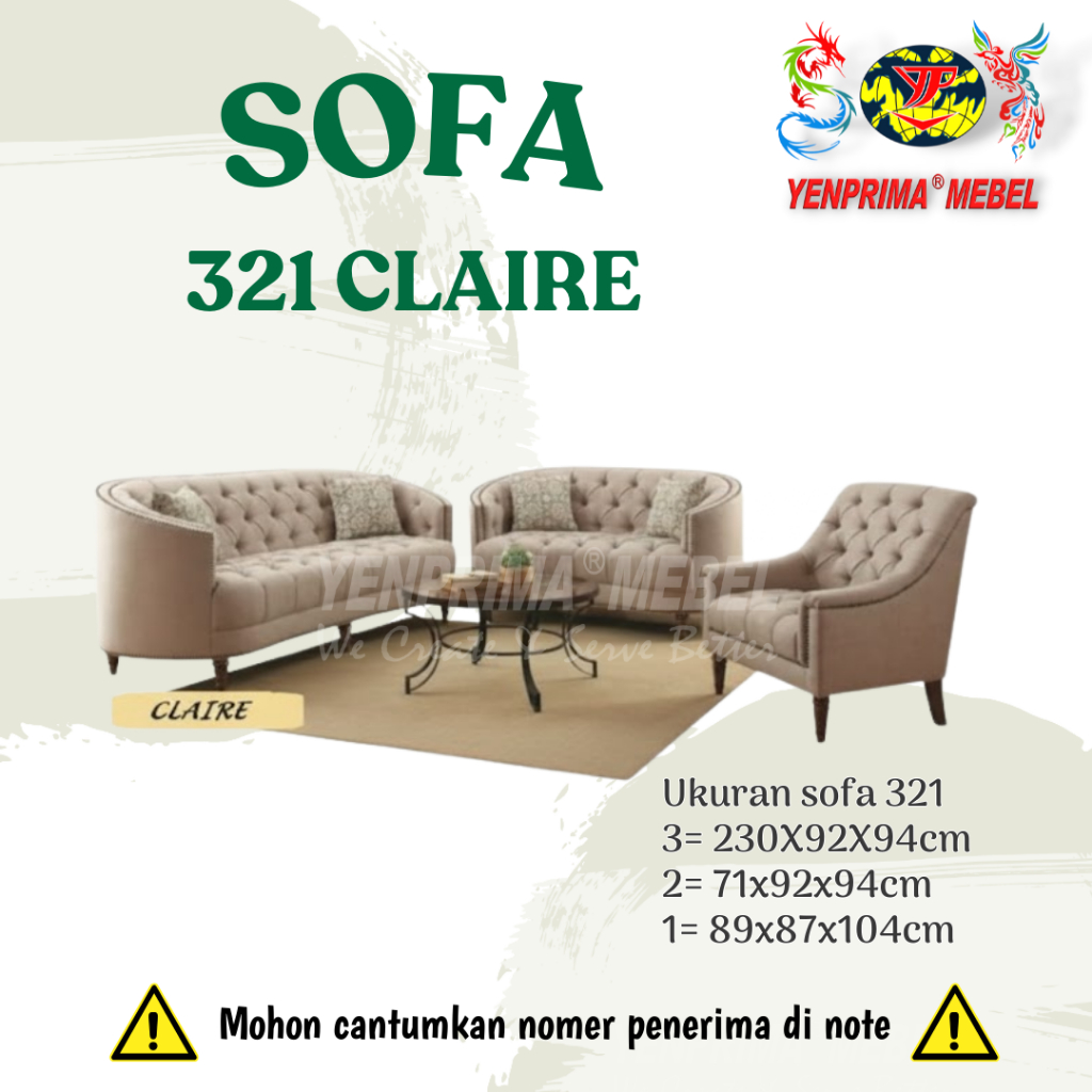 YENPRIMA MEBEL SOFA 321 CLAIRE / SOFA