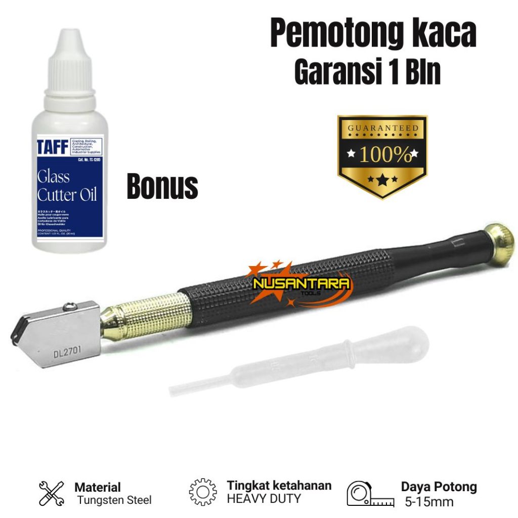 Alat Pemotong Kaca Tungsten Steel Ketebalan Potong 5-15mm | Mata Pisau Potong Kaca Asli