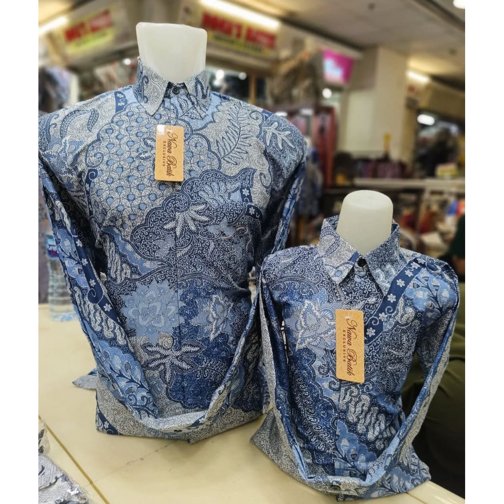 kemeja batik burgandy [cod] batik solo premium couple bapak dan anak
