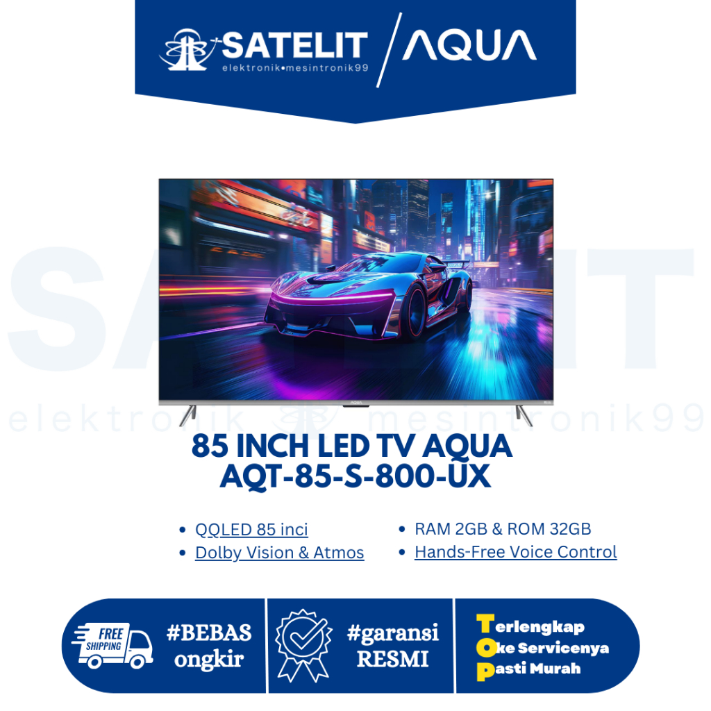 AQUA AQT-85-S-800-UX – Smart LED TV 85 Inch 4K UHD Android TV