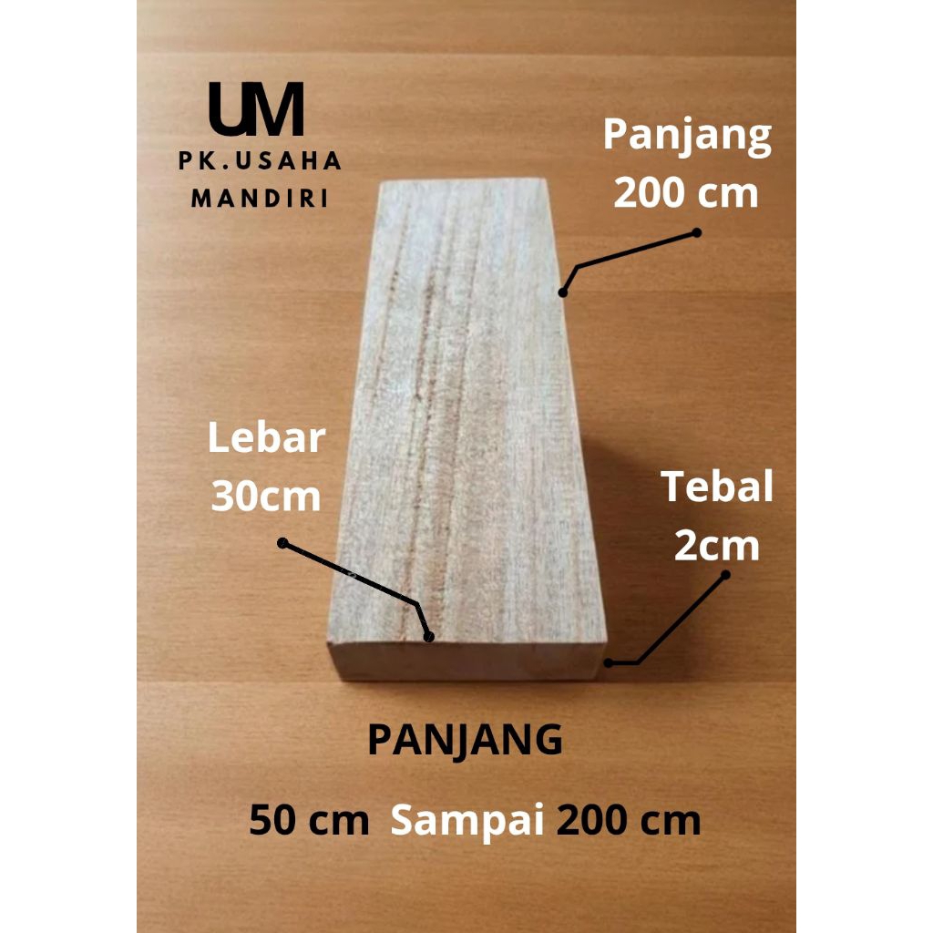 papan lebar 30 cm tebal 2 cm kayu mahoni