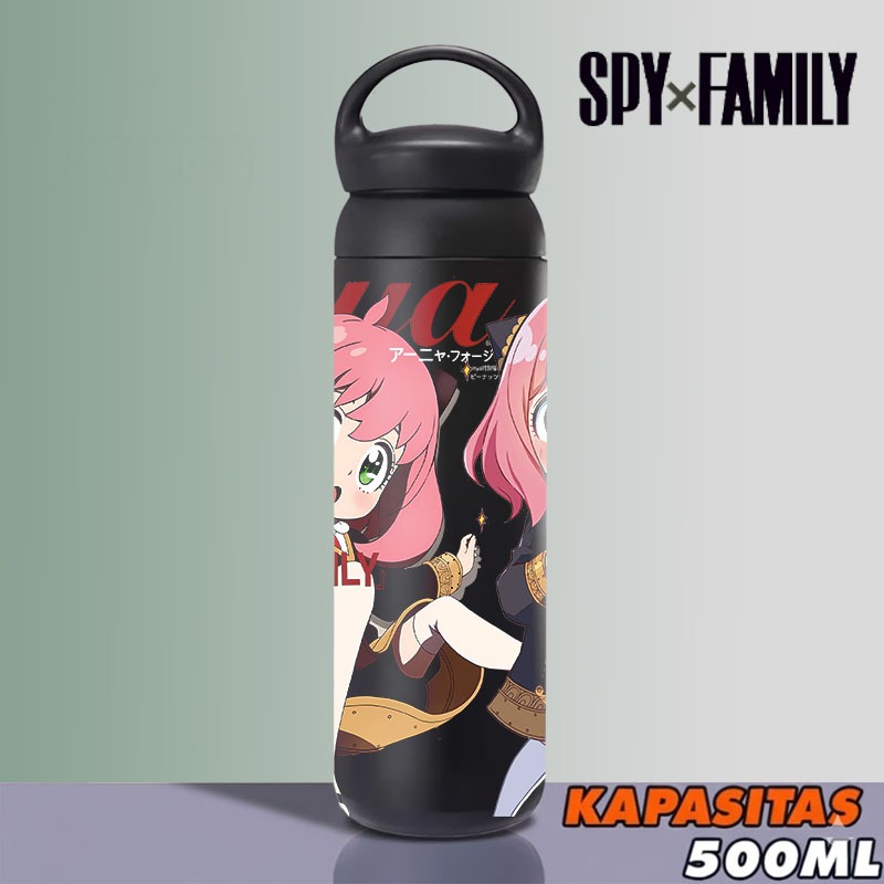[ Tumbler Spy x Family ] Thermos Anime Vacuum Panas dan Dingin + Stainless Steel + Botol Air Minum D