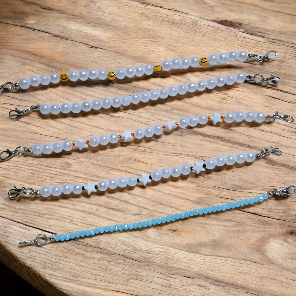 Konektor masker hijab/ Konektor masker hijab mutiara/Strap masker hijab/Pengait masker mutiara