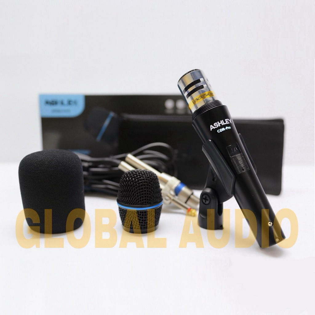 Mic Kabel Ashley CDR PRO Condenser Original Free Stand & Sarung Microphone Condensor Ashley CDR-PRO 