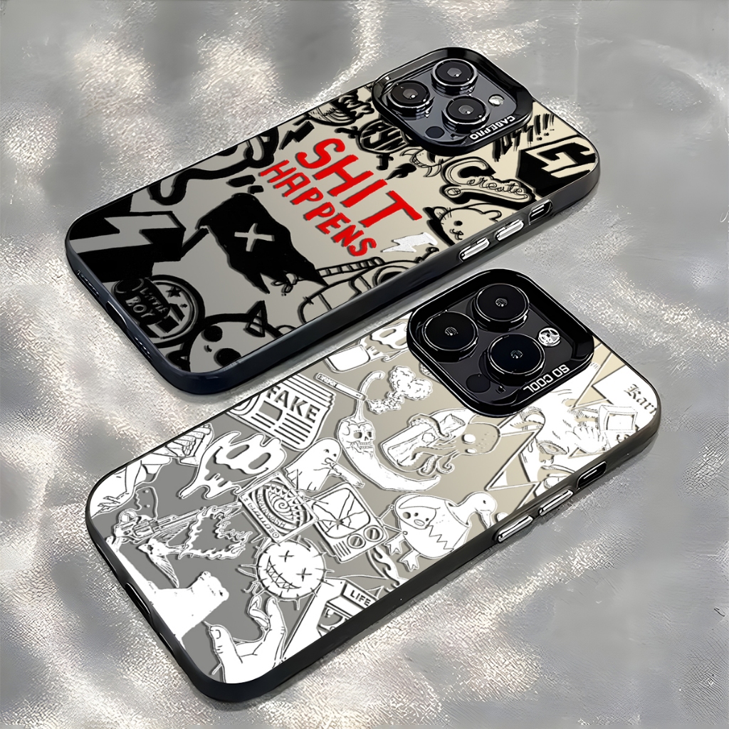 Shit Estetik Case iPhone Seri Kompatibel Untuk Case HP iPhone 11 12 13 pro promax Casing Untuk Case 