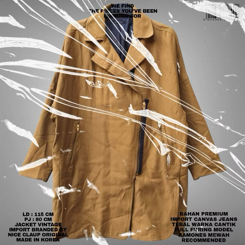 NICE CLAUP ORIGINAL KOREAN COAT JACKET/MUSTARD JACKET COAT BAHAN JEANS CANVAS YEBAL FULL FURING MEWA