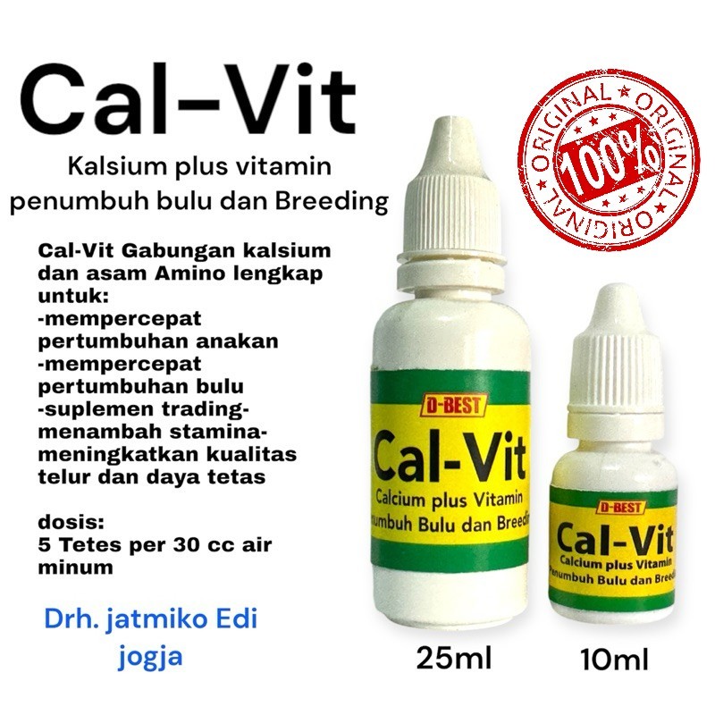CAL-VIT D-BEST – Kalsium Plus Multivitamin, Bantu Pertumbuhan Bulu & Performa Breeding