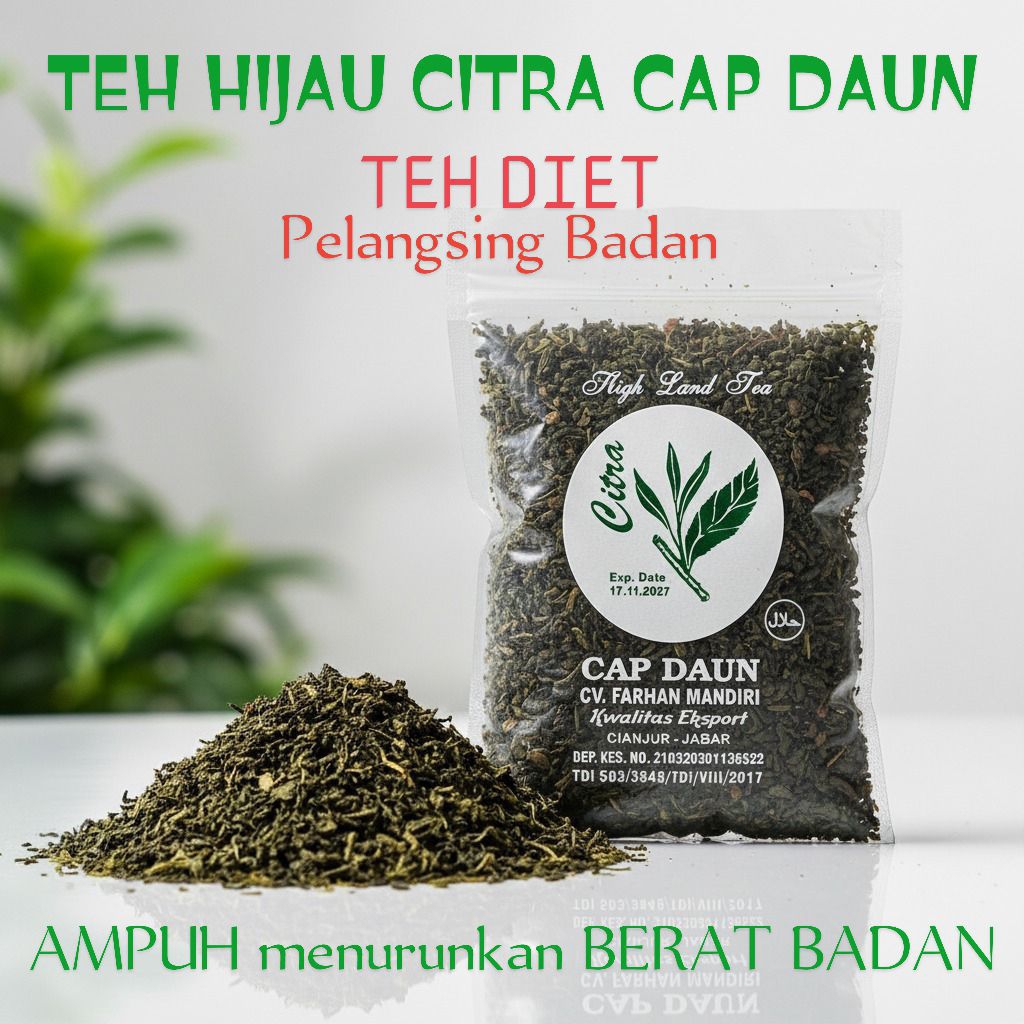 TEH HIJAU ASLI CITRA CAP DAUN 140 gram TEH HERBAL SEDUH, TEH KESEHATAN