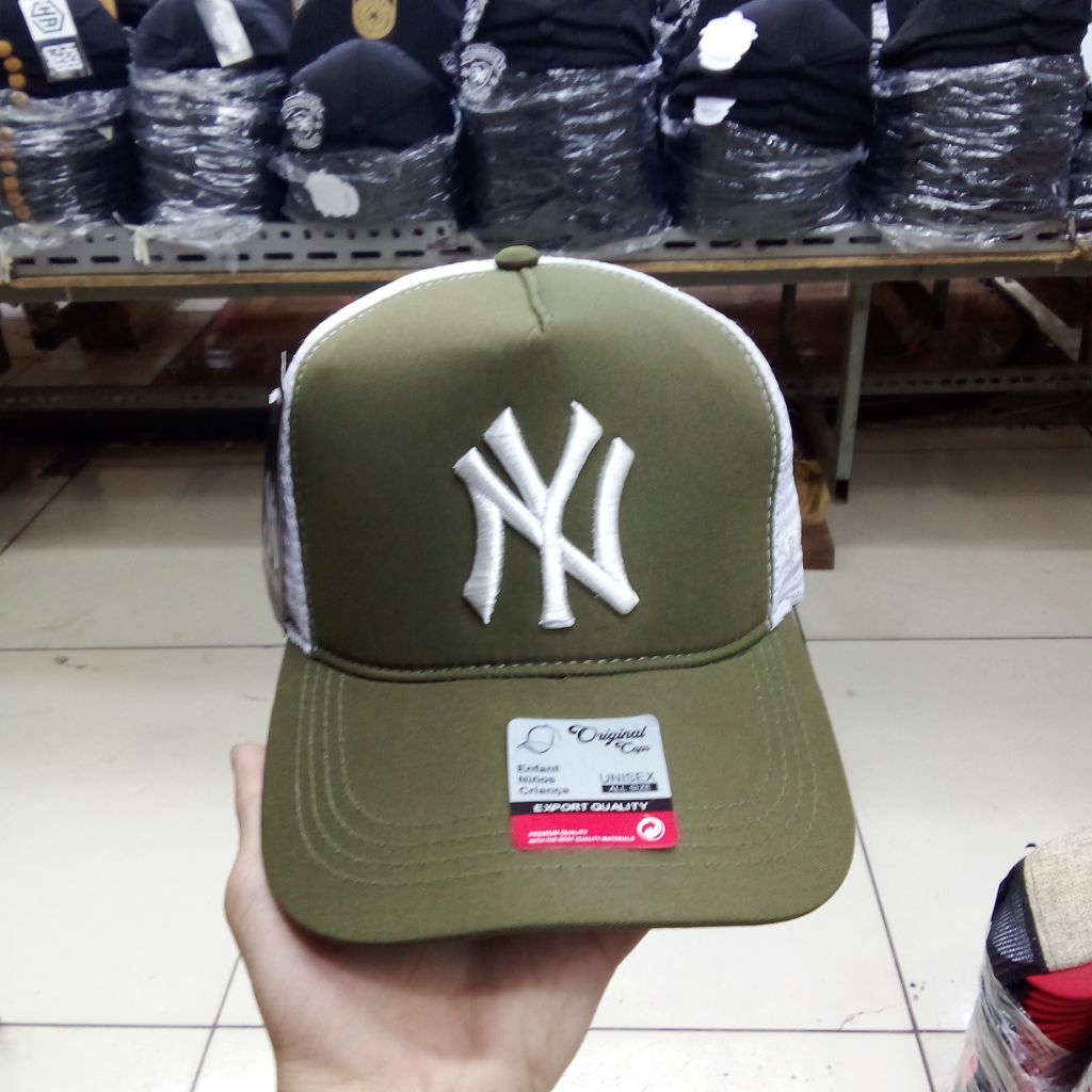 Topi basbol jaring bordir NY/Topi Jaring Bordir/Topi bisbol Jaring