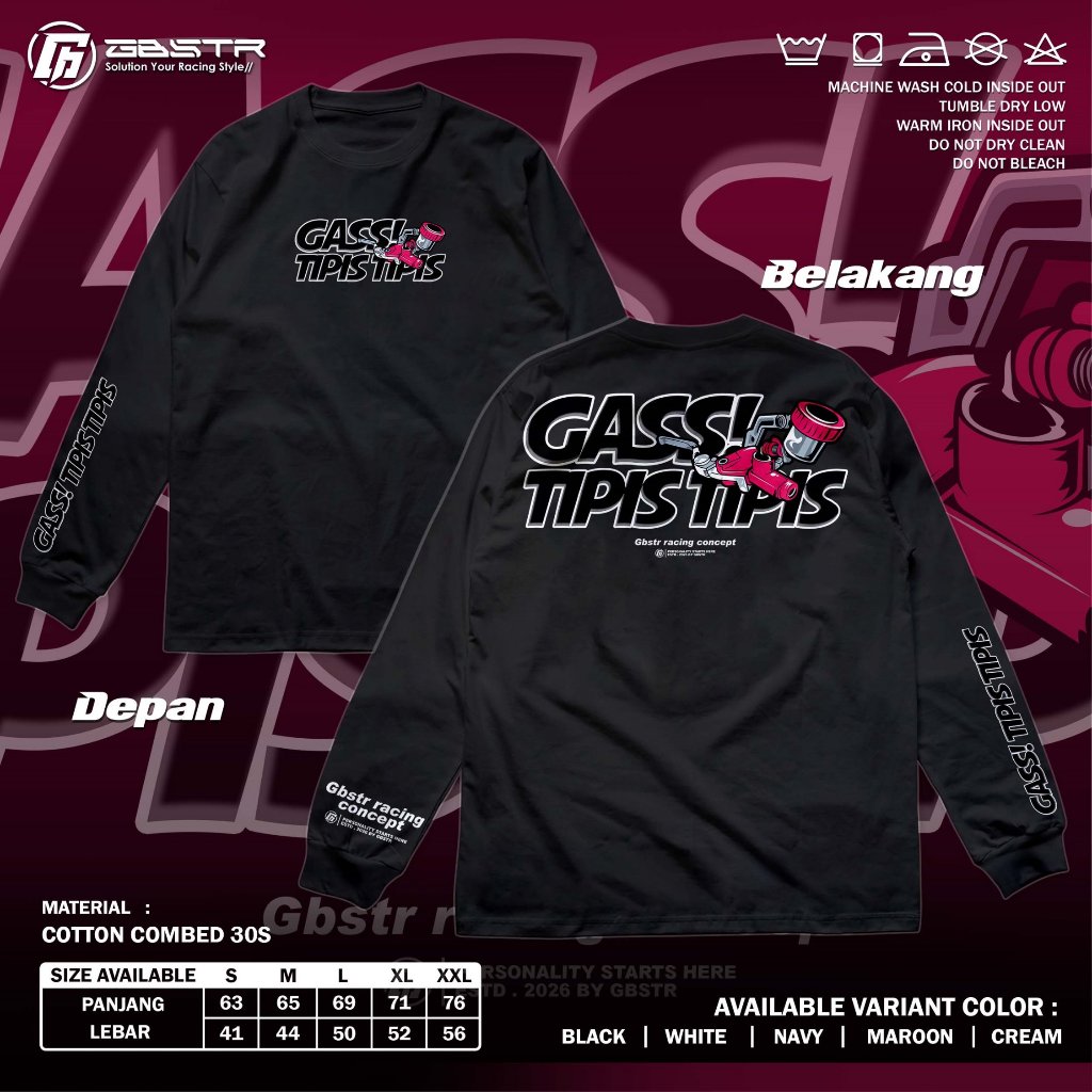 KAOS 2 STROKE GTR I KAOS TWO STROKE RACING GAS TIPIS , BAJU KAOS LENGAN PANJANG HEREX 2STROKE - LONG