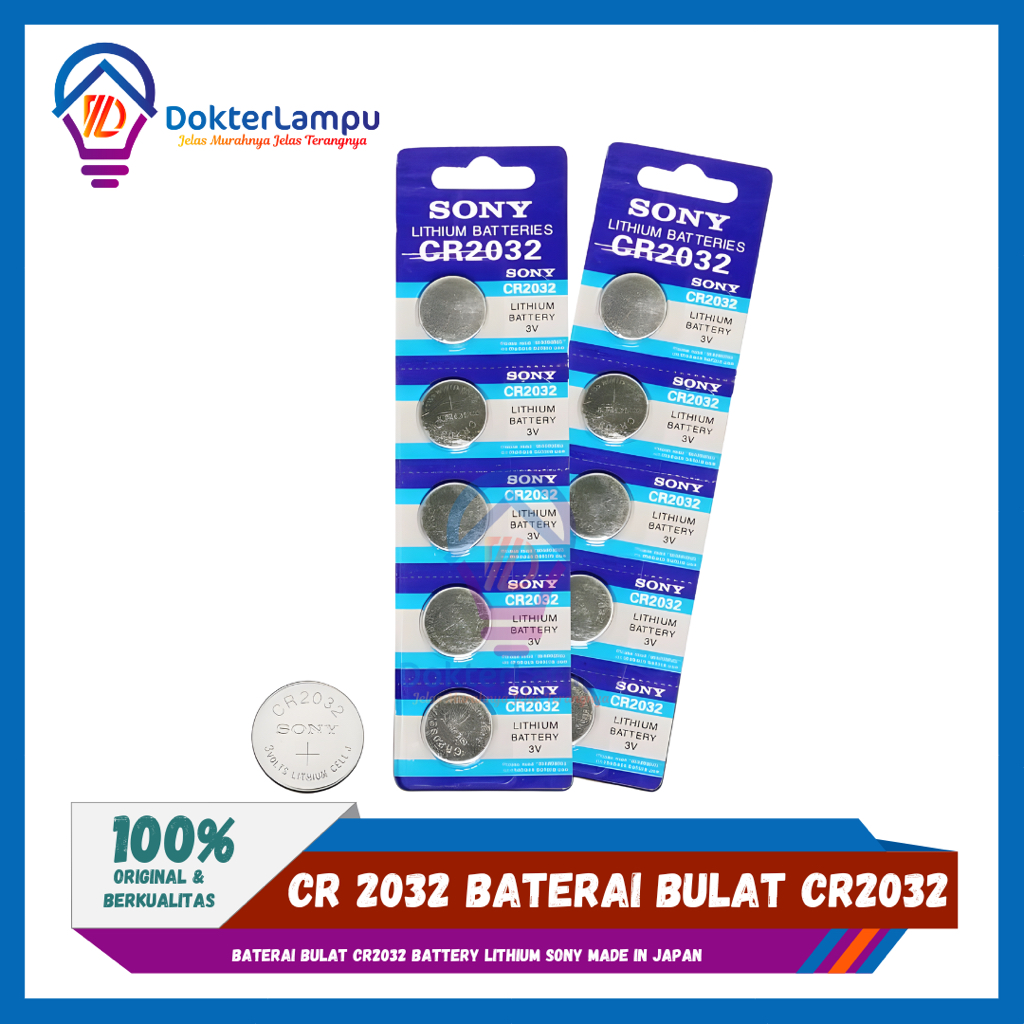 CR 2032 baterai Bulat cr2032 Battery Lithium SONY Made In Japan