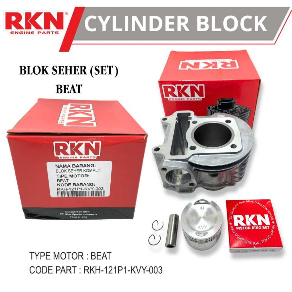 [ RKN ] Blok Seher/Cylinder Blok Assy Honda Beat KVY Scoopy karbu Spacy karbu Blok seher set RKN KVY
