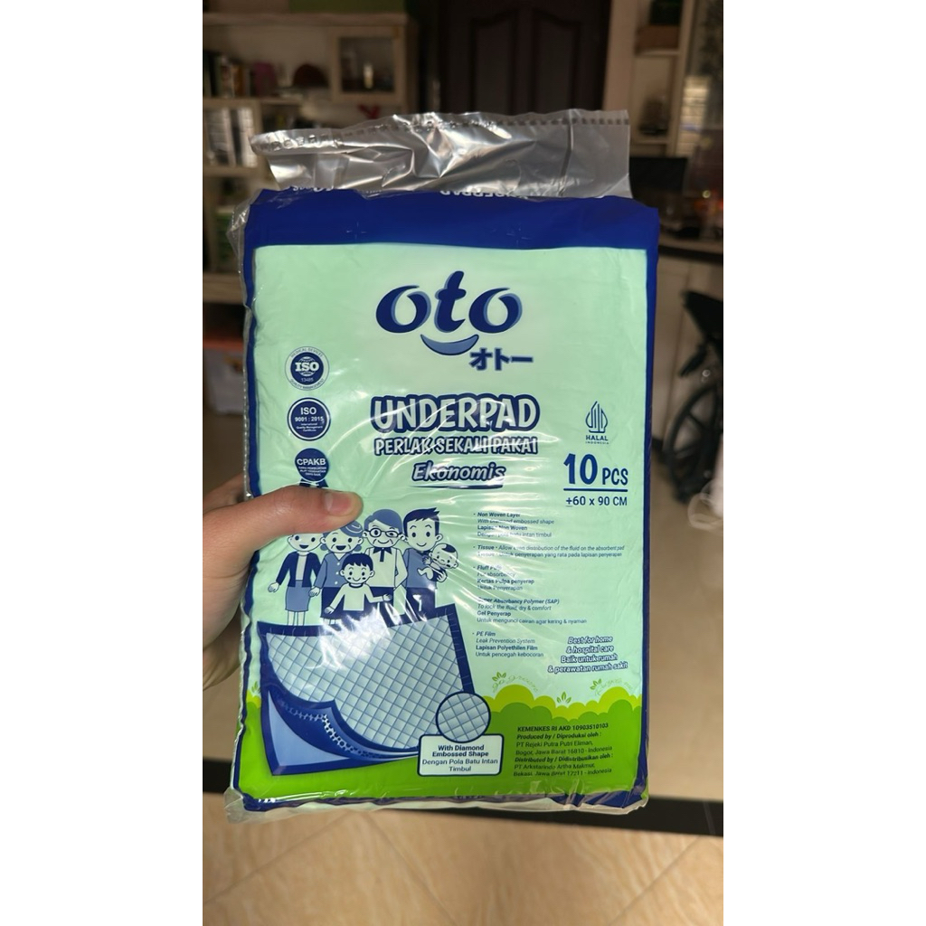 OTO UNDERPAD (GROSIR) PERLAK SEKALI PAKAI 60x90cm ISI 10pcs