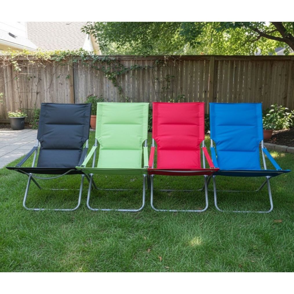 Kursi Lipat Santai Santai Luar Ruangan Bantalan Kursi Pantai