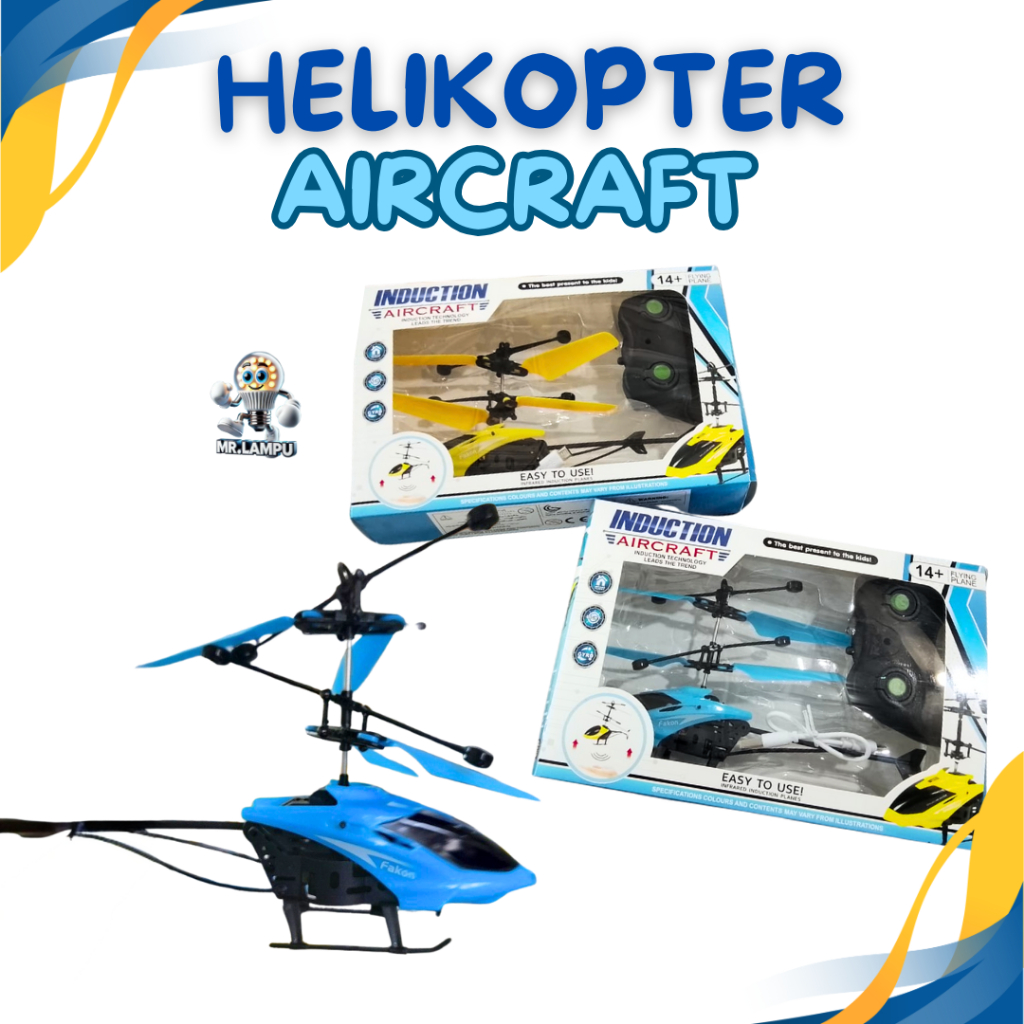 Mainan Helikopter Terbang Induction Aircraft – Sensor Tangan + USB Charger