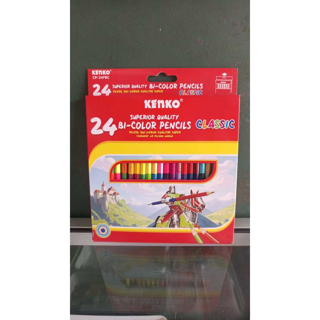 Kenko Pensil Warna 24 Bicolor Duo Color 24 Warna
