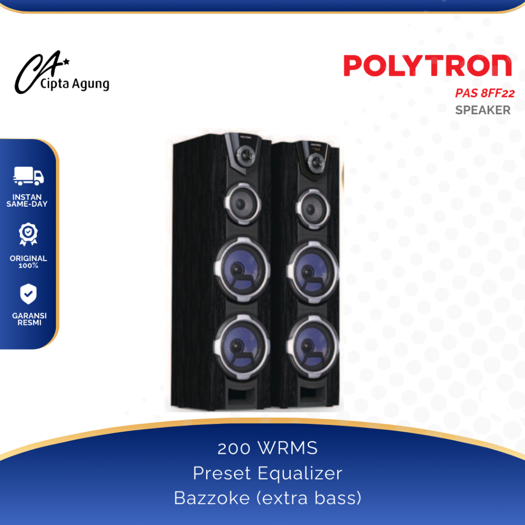 POLYTRON SPEAKER AKTIF PAS-8FF22 PAS 8FF22 PAS 8FF 22 PAS8FF22 PAS 8F F22 BLUETOOTH KARAOKE 8 INCH 3