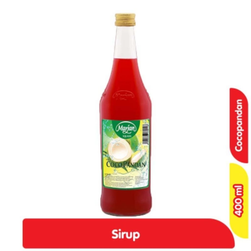Marjan Squash | Sirup Cocopandan Botol 400 ml