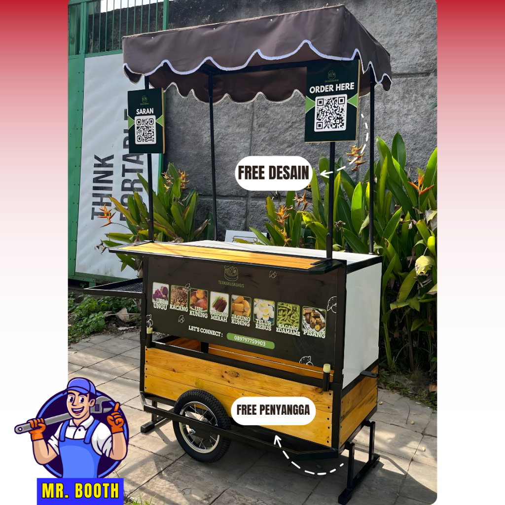 Booth Trailer Standar-Booth Trailer Portable-Booth Portable Lipat 1 Tungku-Booth Tarik Motor Siap Ju